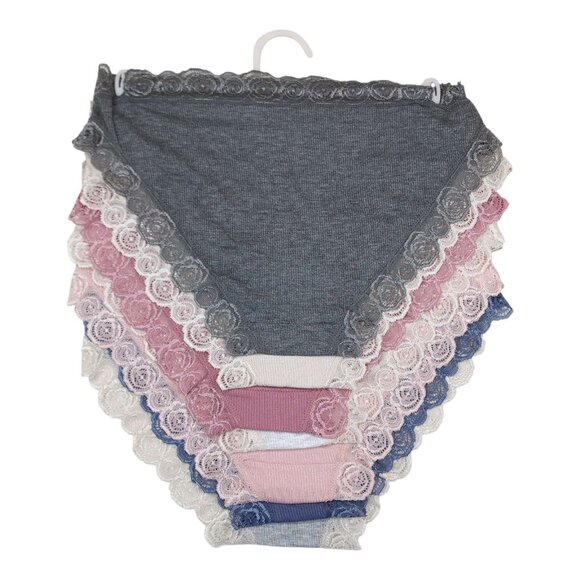 Laura Ashley Womens Lace Trimmed Panties Set Of 5 Medium Multicolor Rayon Soft - Picture 11 of 13